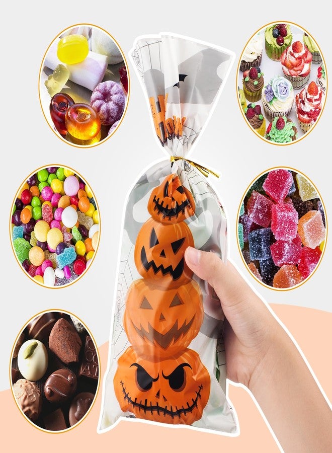 GoClimber 120 PCS Halloween Treat Bags with Twist Ties - Halloween Candy Bags for Party Favors & Trick or Treat - Image 5