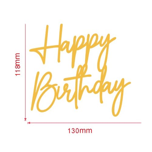 QPARTYFIRE 1PCS Happy Birthday Cake Topper,Gold Mirror Acrylic Boy or Girl Cake Sign Decorations,Birthday Cake Charm Supplies for Birthday Party Cake Dessert - Image 2