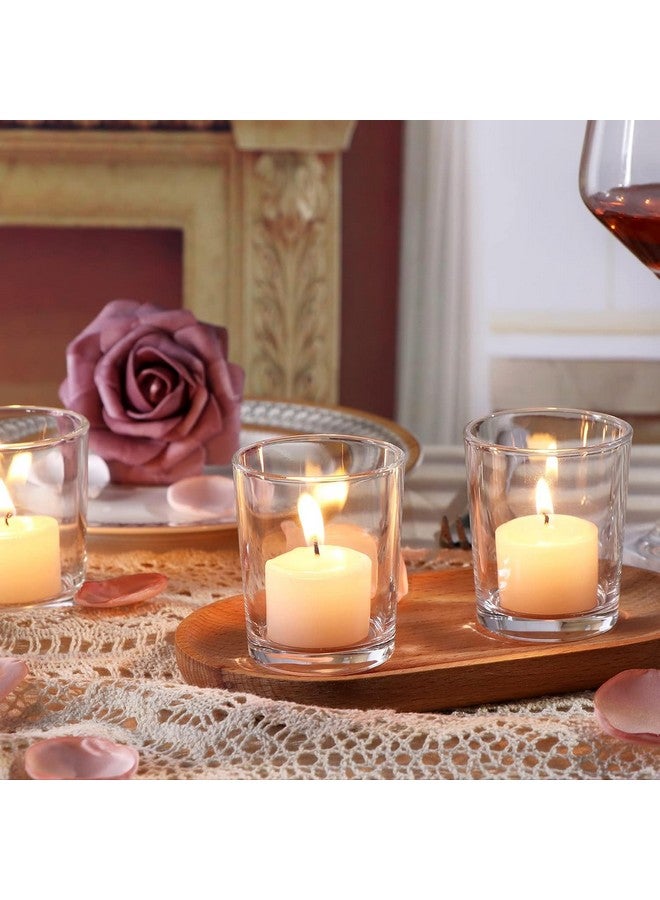 Kaameri Bazaar Set of 6 Glass Votive Tealight Candle Holders - Living Room Side Table Home Decoration (Glass, Pack of 6, Clear) - Image 2
