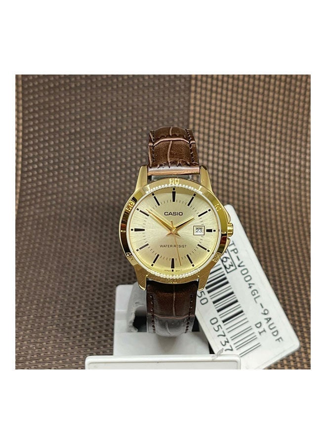 Leather Analog Watch LTP-V004GL-9AUDF