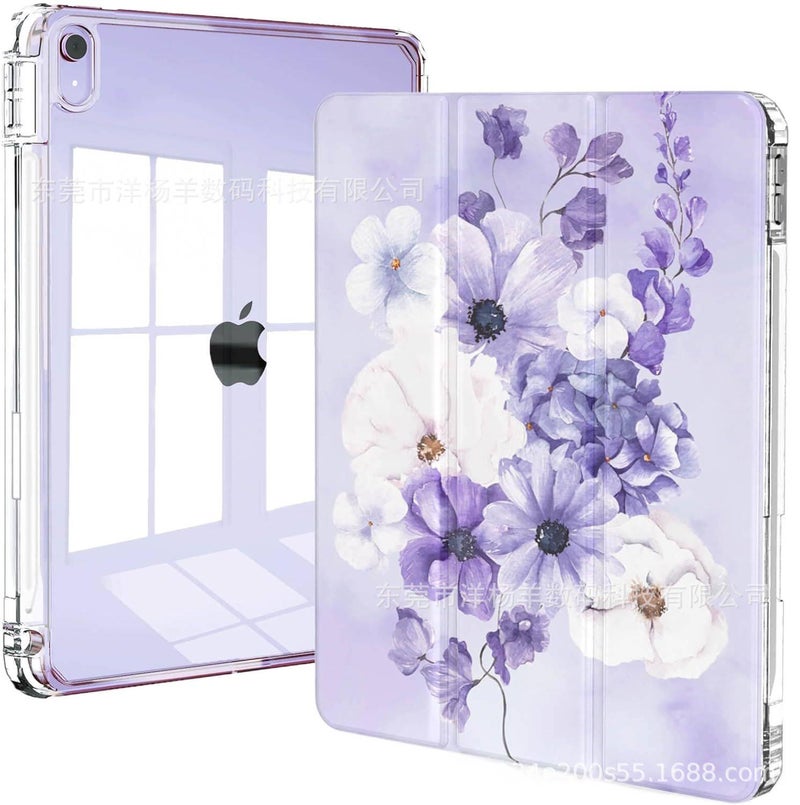DGG Purple Transparent Clear Back iPad Case for iPad Pro 11 / iPad A16 - Image 1