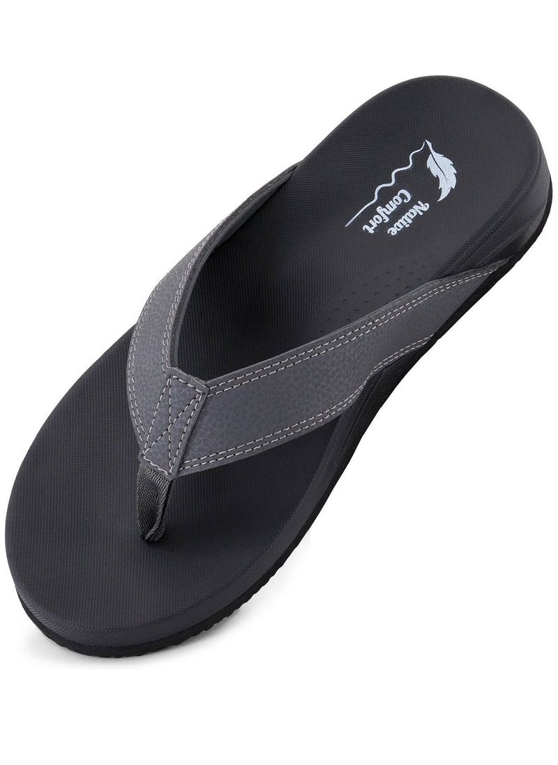 Native Comfort - Flip Flops for Men - Comfortable and Light Weight Slippers -PU Leather Sandals for Indoor/Outdoor/Beach- - Image 1