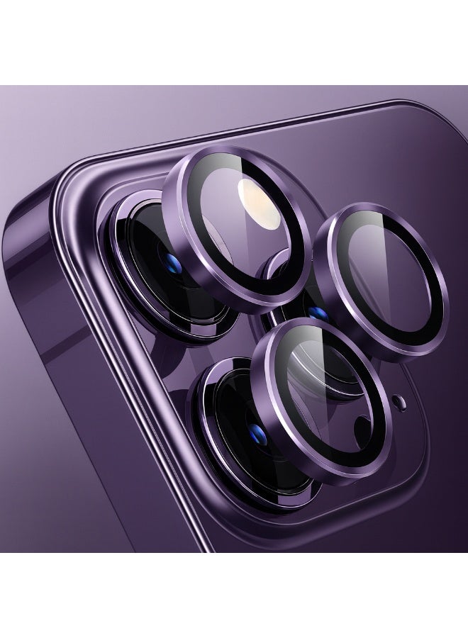 لنس اسكرينة كاميرا حلقات iPhone 14 Pro Max – حماية من الخدوش والصدمات اليومية بلون بنفسجي جذّاب - Image 1