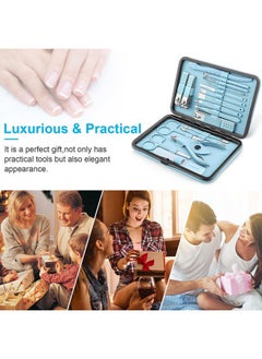 Leipple Manicure Set Professional Pedicure Kit Nail Clippers Kit - 18 pcs Nail Care Tools - Grooming Kit with Luxurious Upgraded Travel Case (Blue)  - Image 4