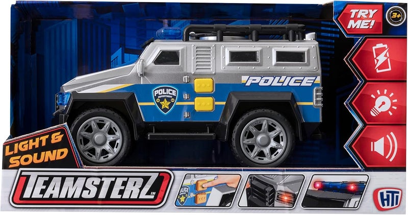 TEAMSTERZ Swat Police Vehicle with Light and Sound, Medium Size - Image 1