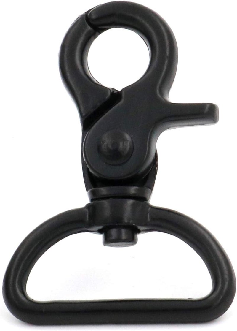 BIKICOCO 1'' Swivel Trigger Snap Hook Lobster Claw Clasp Spring Loaded Clip, D-Ring Ended, Black - Pack of 10 - Image 5
