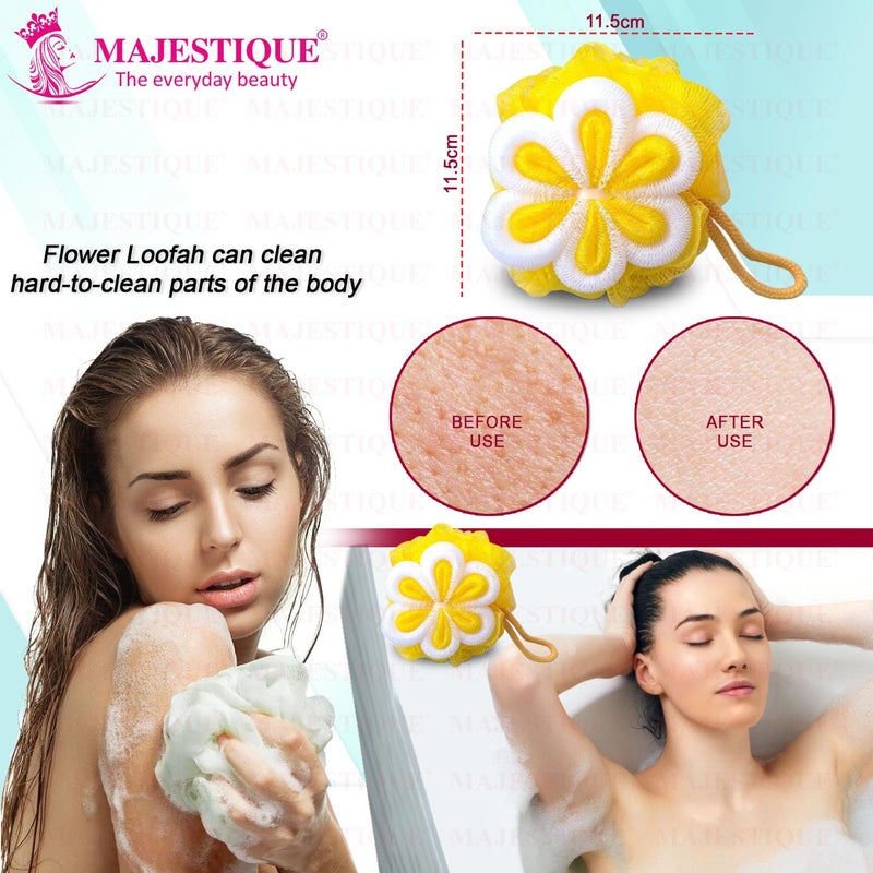 Majestique Baby Safety Cotton Swabs, 100% Cotton & Paper Organic Soft Gentle Tip for Cleaning 160 Tips | Body Exfoliating Shower Loofah Sponge for Adults - Multicolor (Pack of 2) - Image 3