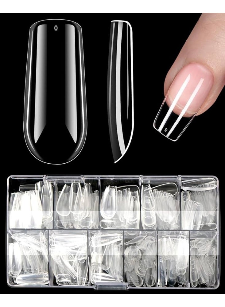 Press on Nails 500 pcs French Transparent Square Press-on Nail Tips Hot Girl False Acrylic Press on Nails - Image 1