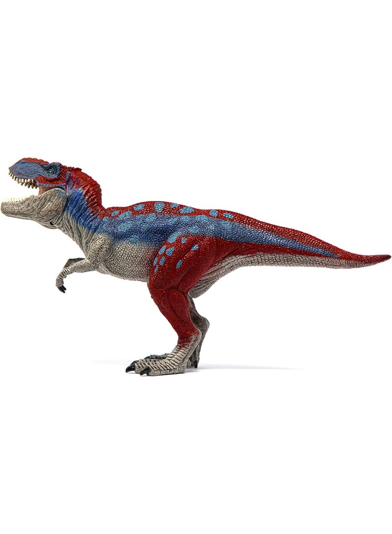 HALAMODO Tyrannosaurus Rex Animal Model With Movable Jaw - Realistic Solid Dinosaur Statue, Dinosaurs Action Figure, Children'S Educational Cognitive Toy, Bath Pool Water Toy, Birthday Party Gift for Boys and Girls , Prehistoric Dinosaur Collection Decor, Red Blue , 26*8.1*12.5 cm - Image 4