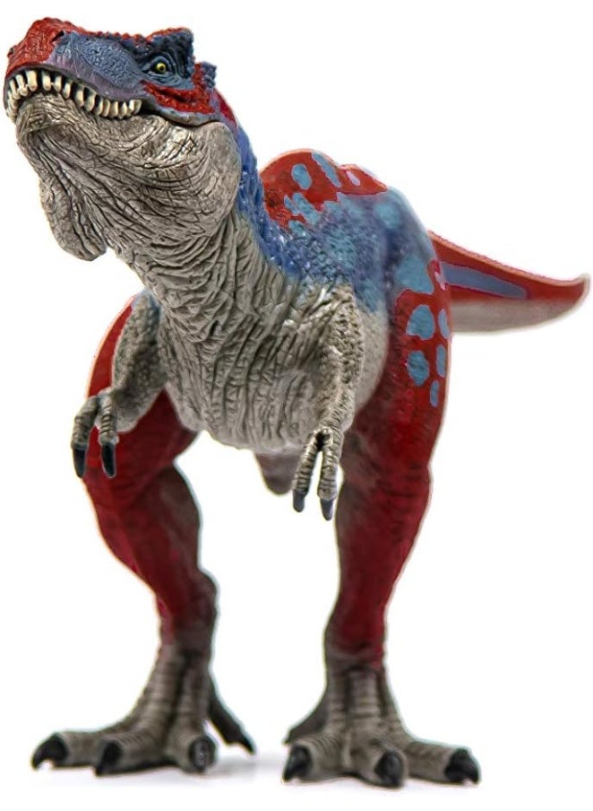 HALAMODO Tyrannosaurus Rex Animal Model With Movable Jaw - Realistic Solid Dinosaur Statue, Dinosaurs Action Figure, Children'S Educational Cognitive Toy, Bath Pool Water Toy, Birthday Party Gift for Boys and Girls , Prehistoric Dinosaur Collection Decor, Red Blue , 26*8.1*12.5 cm - Image 2