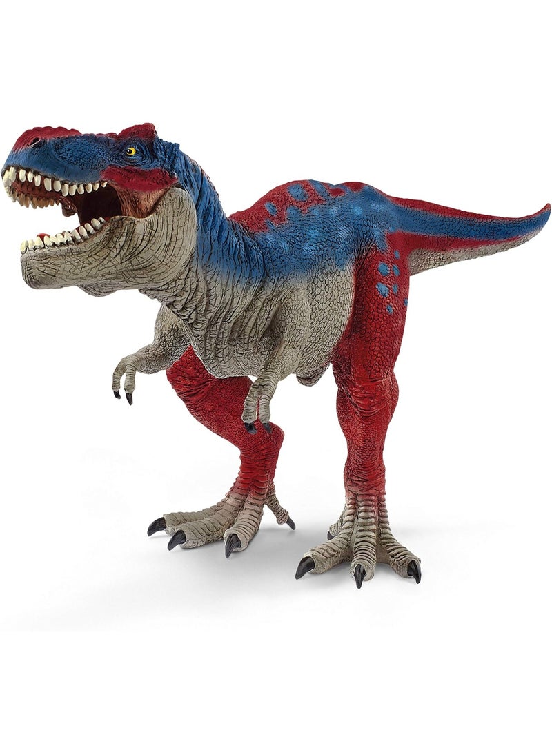HALAMODO Tyrannosaurus Rex Animal Model With Movable Jaw - Realistic Solid Dinosaur Statue, Dinosaurs Action Figure, Children'S Educational Cognitive Toy, Bath Pool Water Toy, Birthday Party Gift for Boys and Girls , Prehistoric Dinosaur Collection Decor, Red Blue , 26*8.1*12.5 cm - Image 3