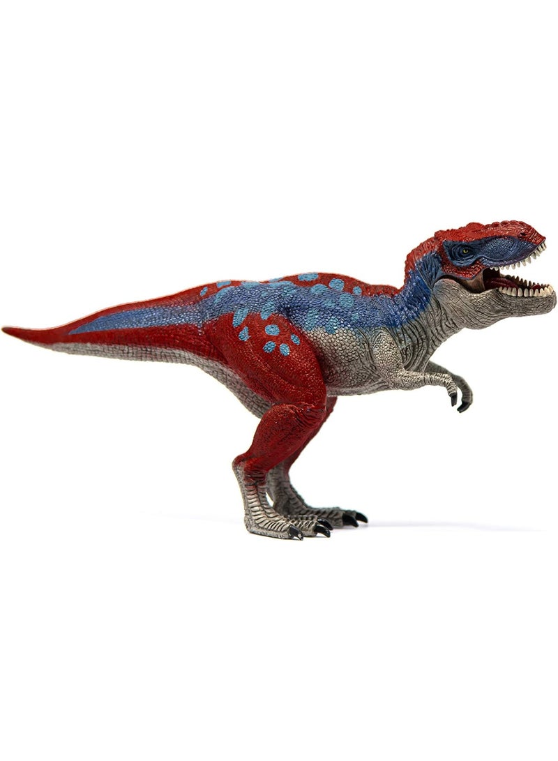 HALAMODO Tyrannosaurus Rex Animal Model With Movable Jaw - Realistic Solid Dinosaur Statue, Dinosaurs Action Figure, Children'S Educational Cognitive Toy, Bath Pool Water Toy, Birthday Party Gift for Boys and Girls , Prehistoric Dinosaur Collection Decor, Red Blue , 26*8.1*12.5 cm - Image 5