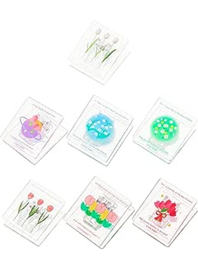 7Pcs Acrylic Tulip Paper Clips Multi Function File Clips for Office Home School - Image 1