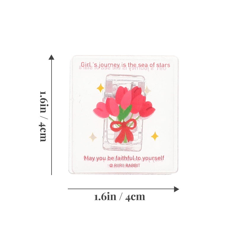 7Pcs Acrylic Tulip Paper Clips Multi Function File Clips for Office Home School - Image 3