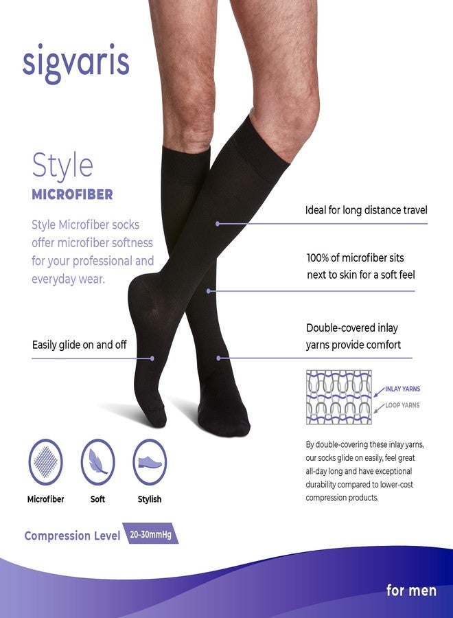 SIGVARIS Men’s Style Microfiber 820 Closed Toe Calf-High Socks 20-30mmHg - Image 2