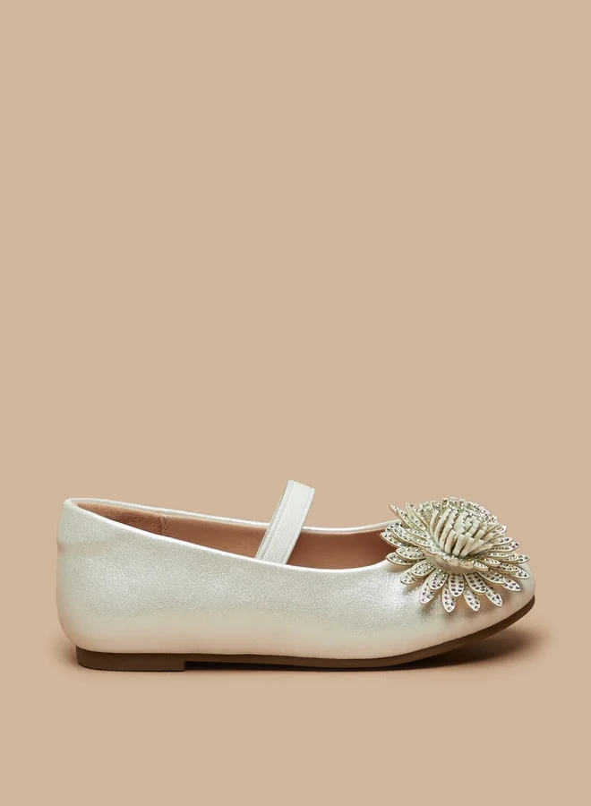 JUNIORS Girls Floral Embellished Mary Jane Shoes