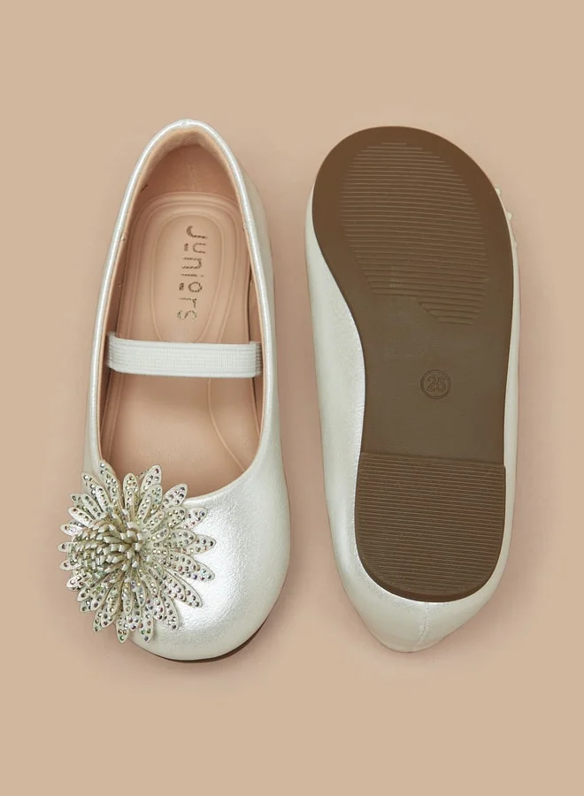 JUNIORS Girls Floral Embellished Mary Jane Shoes