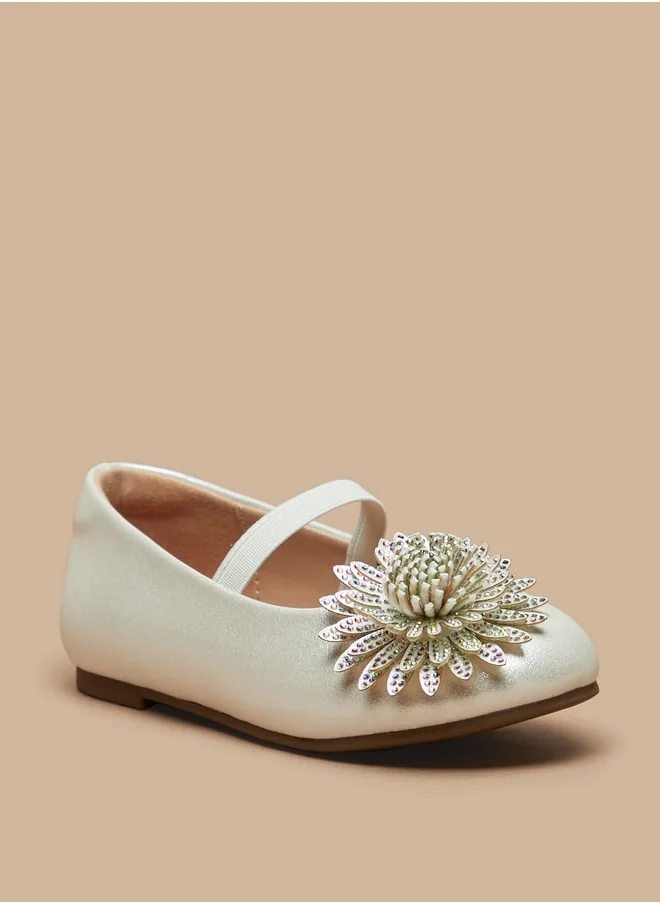 جونيورز Girls Floral Embellished Mary Jane Shoes