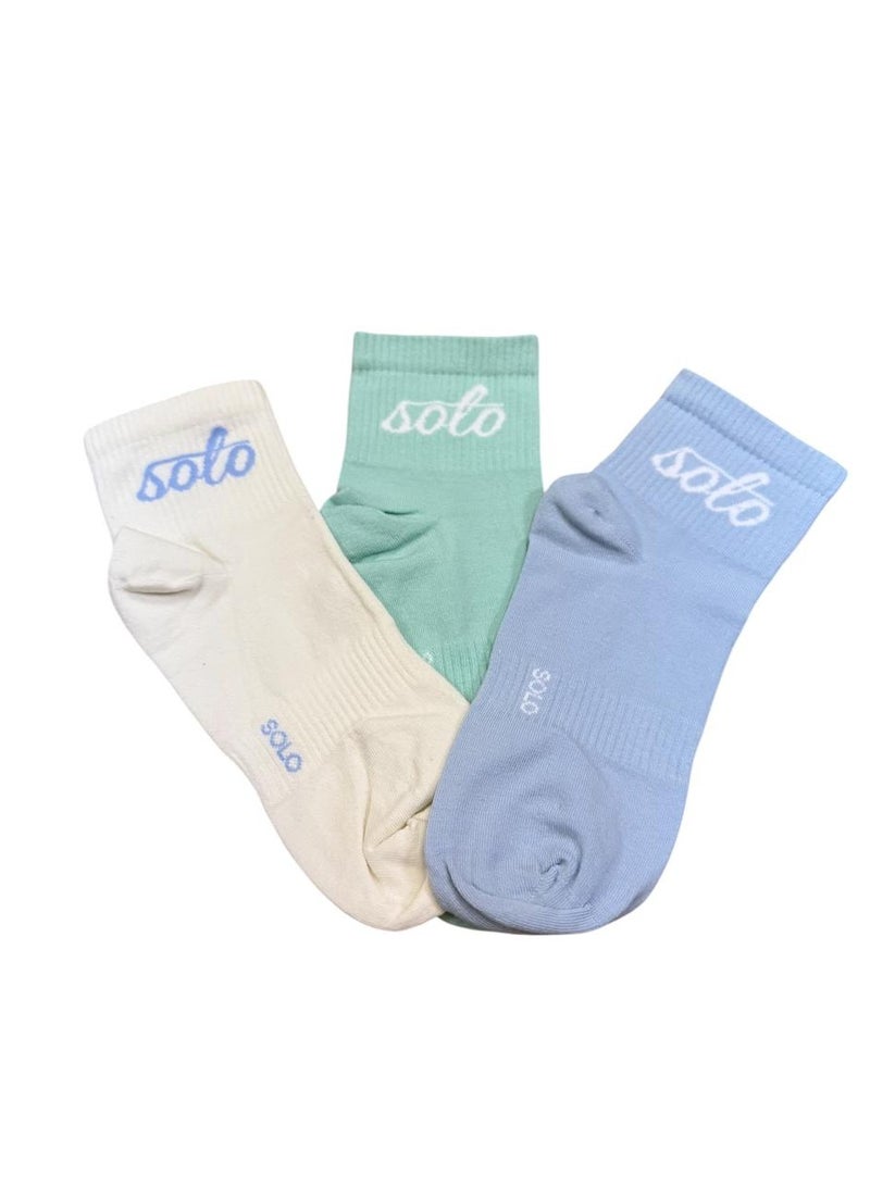 Solo Solo women Trendy Ankle Pack of 3 Socks 