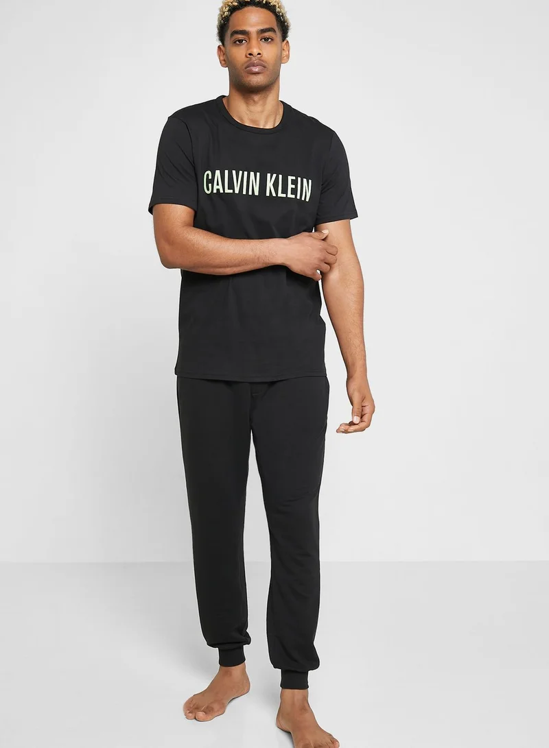 CALVIN KLEIN Logo Print Crew Neck T-Shirt