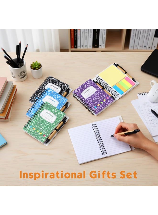 Dunzoom 24 Sets Lined Spiral Notebook, Small Notepad with Pen Set Steno Pads 5.2" x 4.1" Pocket Notebook for Outdoor Home Business Office School Supplies, 60 Sheets (Multicolor) - Image 3