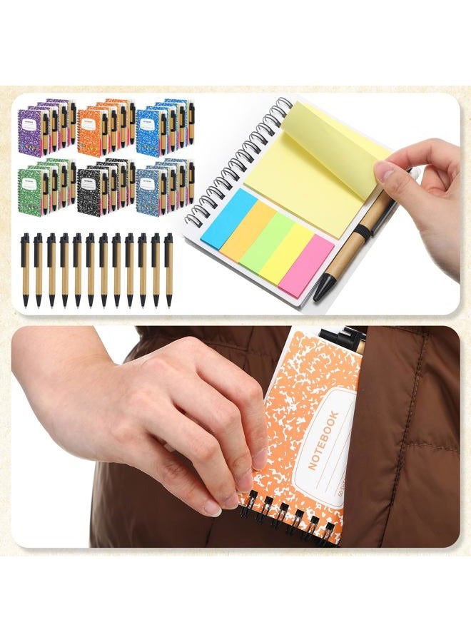 Dunzoom 24 Sets Lined Spiral Notebook, Small Notepad with Pen Set Steno Pads 5.2" x 4.1" Pocket Notebook for Outdoor Home Business Office School Supplies, 60 Sheets (Multicolor) - Image 5