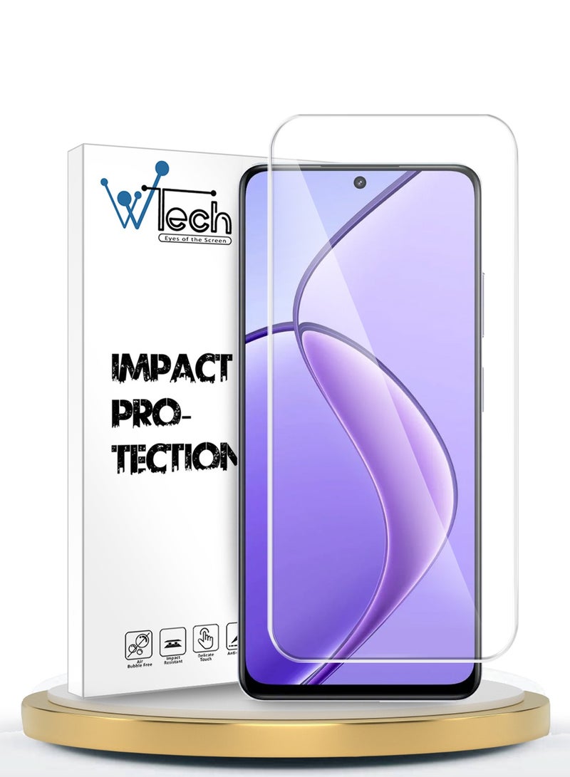Wtech Realme 12x 5G 2024 Premium Series Curved Edges 9H 2.5D Tempered Glass Screen Protector (MSG9CN) - Clear - Image 1