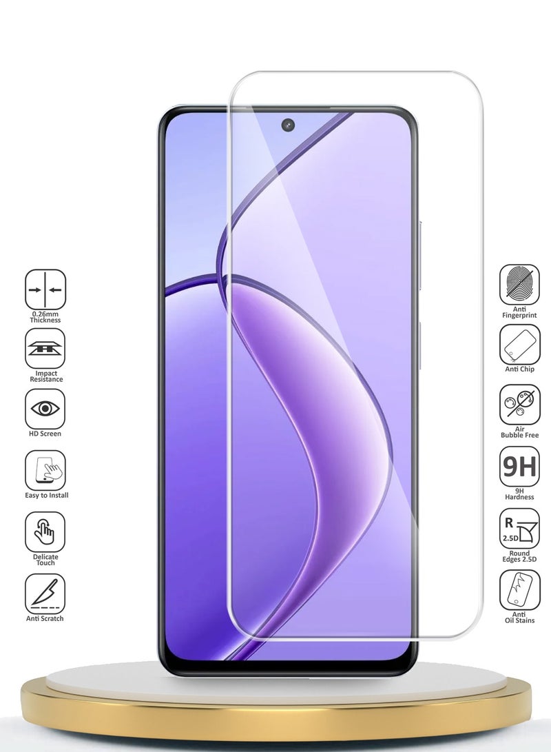 Wtech Realme 12x 5G 2024 Premium Series Curved Edges 9H 2.5D Tempered Glass Screen Protector (MSG9CN) - Clear - Image 2