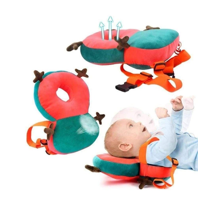 Fiber Soft Baby Headrest, Infant Head and Neck Support Pillow, Multicolor with Mounting Strap - Image 1