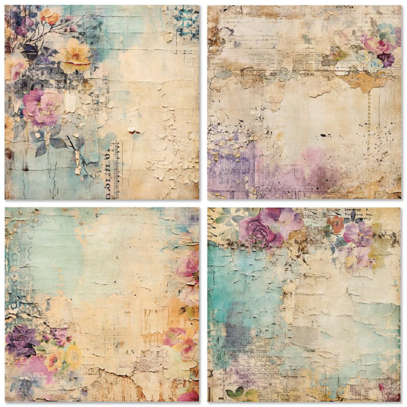 WLXTREE Vintage Floral Scrapbook Paper Pad - Flower Patterned Cardstock Paper Pads,6x6 Single-Sided Junk Journal Scrapbooking Paper for Card Making Cottagecore Picture Art Collage - Image 5