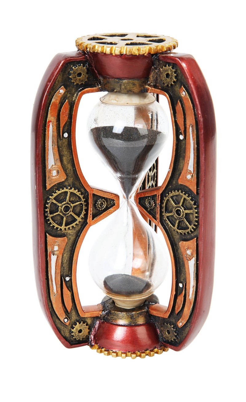 PTC 613 Inch Red Steampunk Inspired Sand Timer Hourglass Statue Figurine