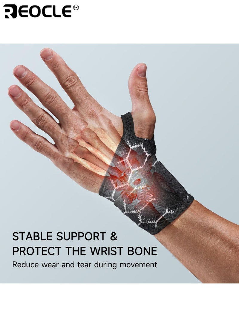 ريوكل 1 زوج للجنسين الرياضة المعصم التفاف ضغط المعصم دعم دعامة اليد للنفق الرسغي الإغاثة حزام قابل للتعديل تنفس مريح دائم النسيج المرن اليدين اليمنى واليسرى مناسبة لرفع الأثقال التدريب على الصالة الرياضية الرياضة تمرين اللياقة البدنية مناسبة للنساء والرجال لممارسة الرياضة للأنشطة المكثفة - Image 3