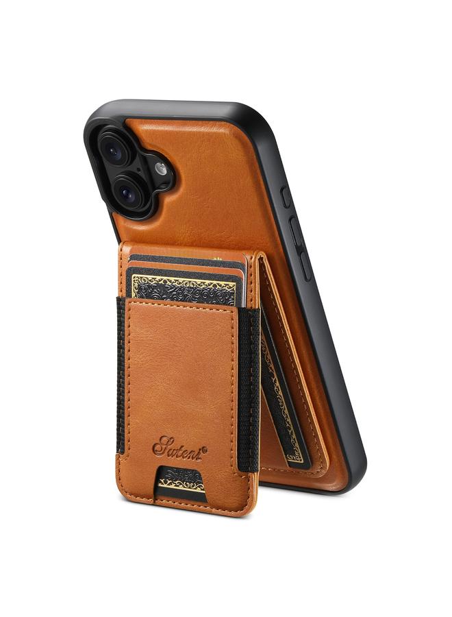 Suteni Case For iPhone 16 Plus H17 Oil Eax Leather MagSafe Detachable Wallet Phone Case - Image 1