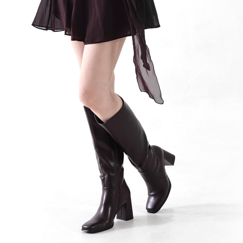 Vipost 3.35-inch Square Toe Knee High Boots for Women, Chunky Block Heel Tall Boots for Women with Side Zipper, Fashion Comfortable Long Fall Winter Boot 2025 - Image 2