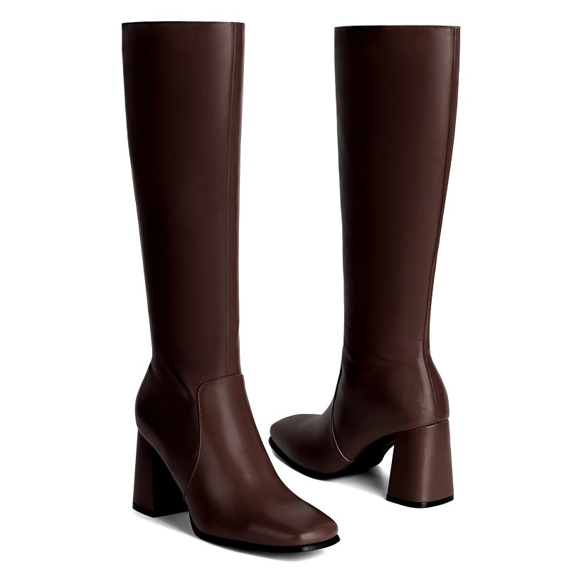 Vipost 3.35-inch Square Toe Knee High Boots for Women, Chunky Block Heel Tall Boots for Women with Side Zipper, Fashion Comfortable Long Fall Winter Boot 2025 - Image 4