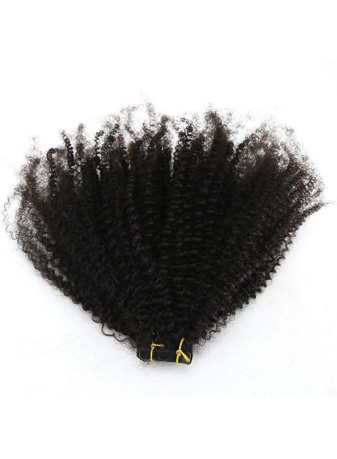 ZigZag Hair Afro Kinky Curly Tape in Extensions Human Hair 40pcs 100g 4B 4C Brazilian Virgin Human Hair Skin Weft Tape Hair Extensions (18inch, 4B 4C)