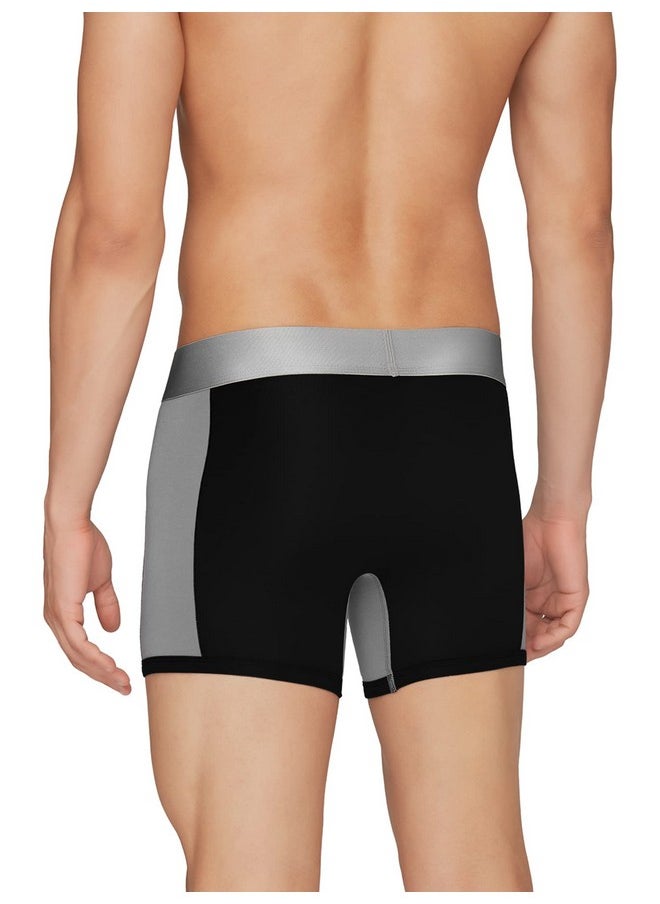 XYXX XYXX Men's Underwear Dualist IntelliSoft Antimicrobial Micro Modal Trunk Pack of 3 (Black & Steel Grey ; Black Iris & Brilliant Blue ; Steel Grey & Black; XL)  - Image 3