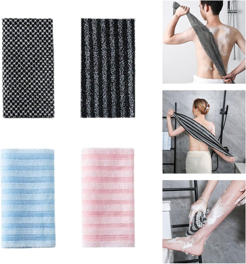 Gentle Exfoliatings Bath Towel Long Designs for Back Cleansing Fiber Quick Drying Portable Travel Shower Accessories Travel Friendly Bath Scrubber - Image 2