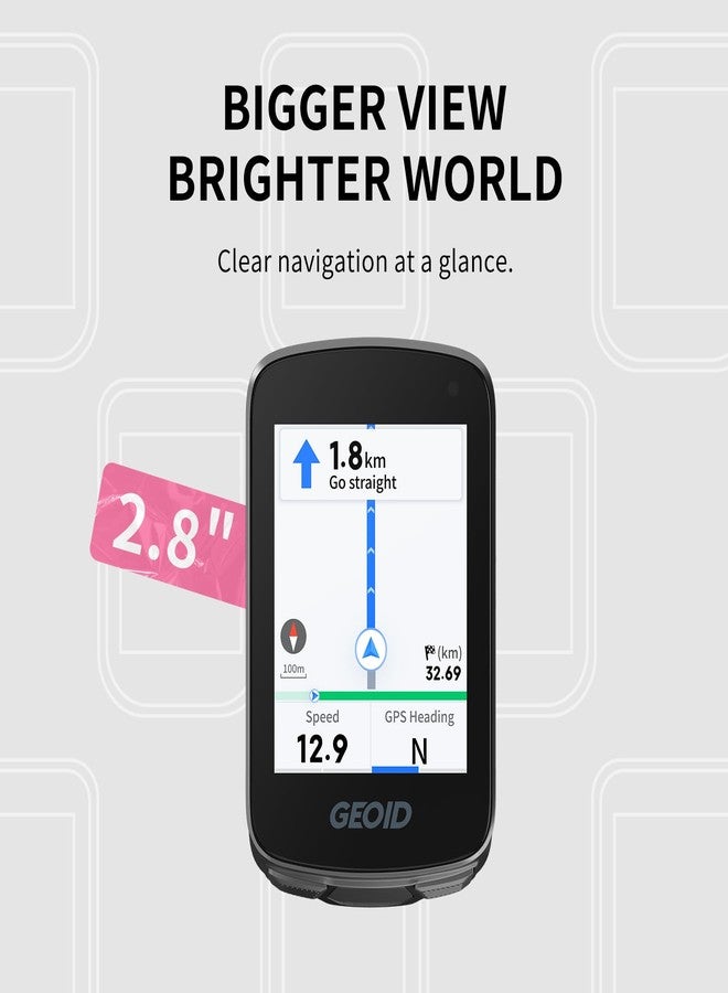 GEOID CC700 2.8‘’ Color Screen Bike/Cycling Computer Wireless - Route Navigation with Re-Route Planing, WiFi & Bluetooth, Fast 5s GPS Positioning, Free Indoor Training - Image 2