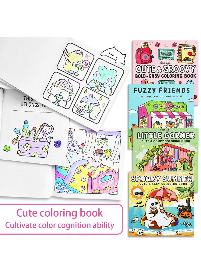 Coloring book with cute girl system and adorable little animals on the inside pages. Safe and environmentally friendly thick paper with opaque ink drawing material, student party doodle, parent-child hand-drawn coloring book, children's day, friend's birthday gift! - Image 3