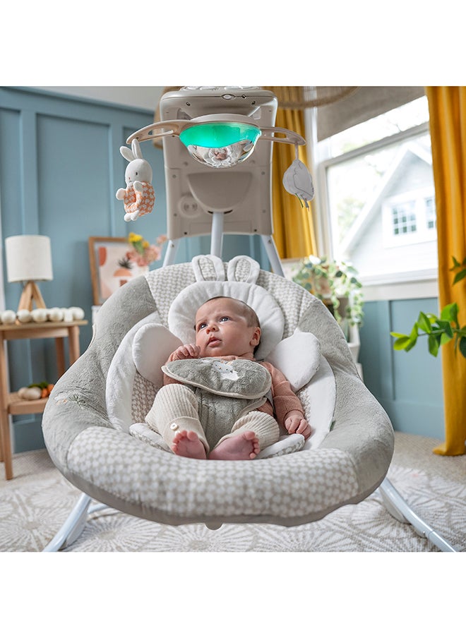 ingenuity - InLighten 6-Speed Foldable Baby Swing with Light Up Mobile - Twinkle Tails - Image 1