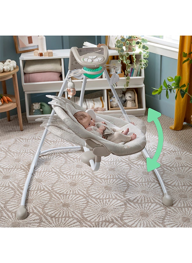ingenuity - InLighten 6-Speed Foldable Baby Swing with Light Up Mobile - Twinkle Tails - Image 1