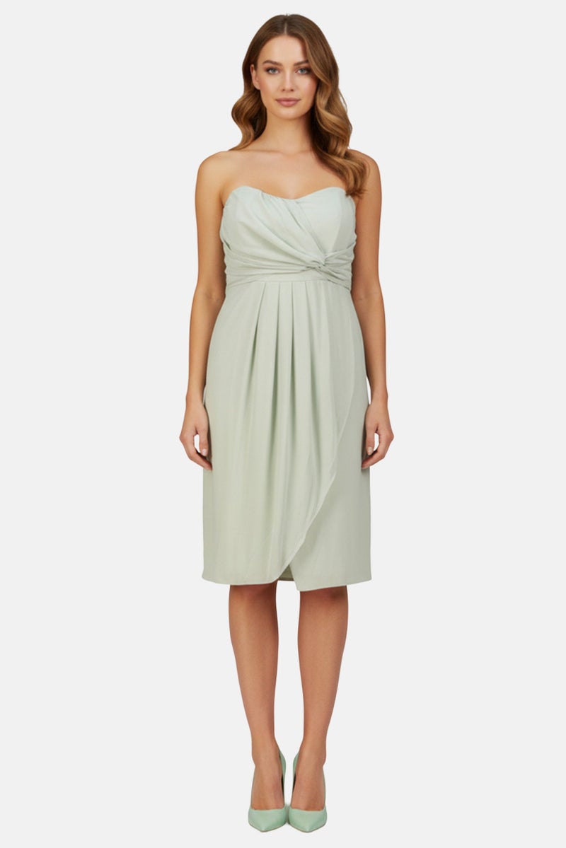 TFNC Women Plus Size Textured Midi Dress, Sage Green - Image 1