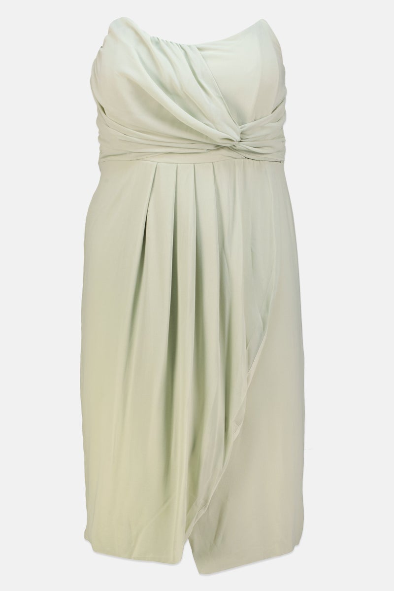 TFNC Women Plus Size Textured Midi Dress, Sage Green - Image 2