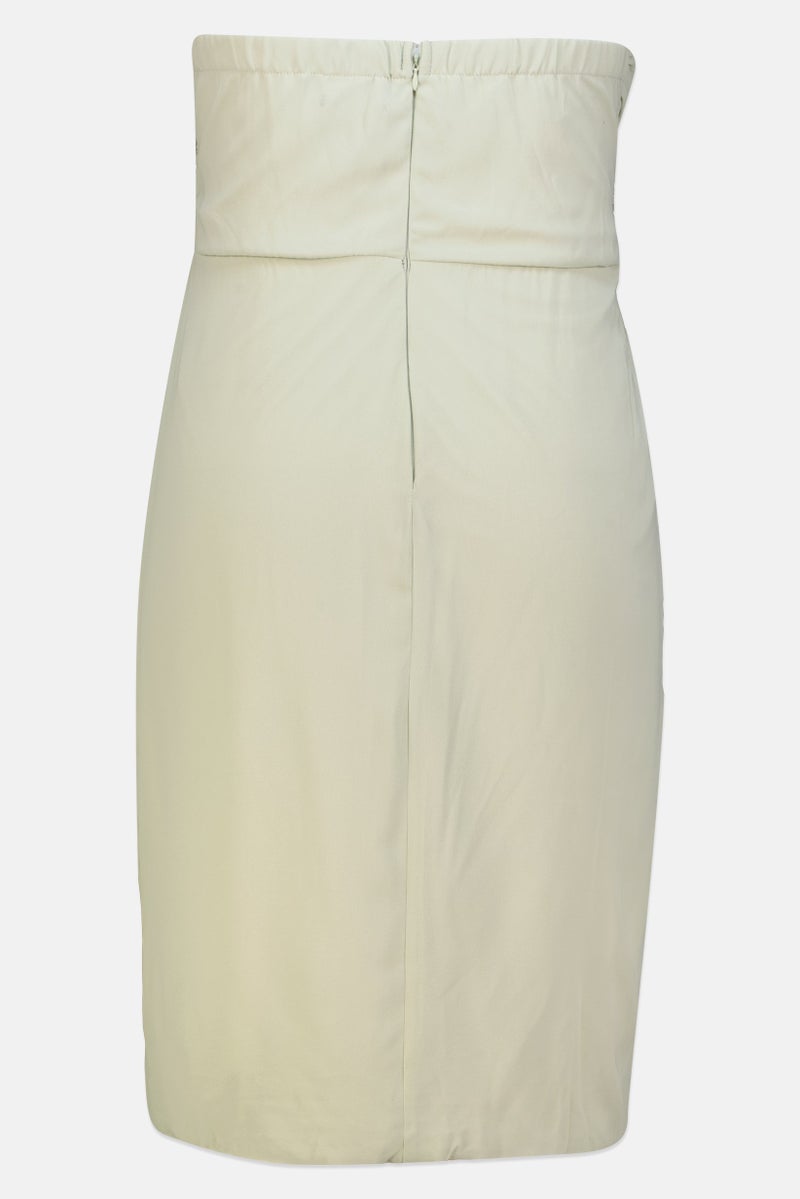 TFNC Women Plus Size Textured Midi Dress, Sage Green - Image 3