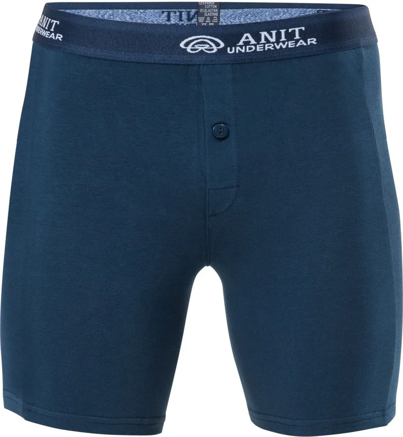 Anıt Lingerie Anit 1114 Navy Blue 3 Piece Lycra Long Cotton Men's Boxer