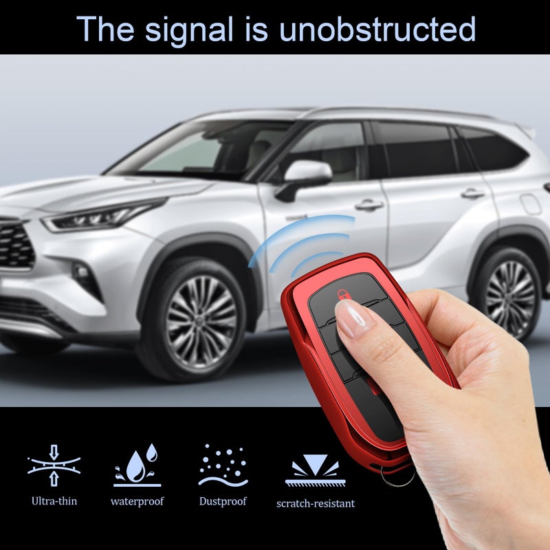 ZSPDACC for Toyota Key Fob Cover 3 Buttons fits 2026 2025 2024 2023 GR Corolla Cross Tacoma 4Runner Prius Land Cruiser - Image 2