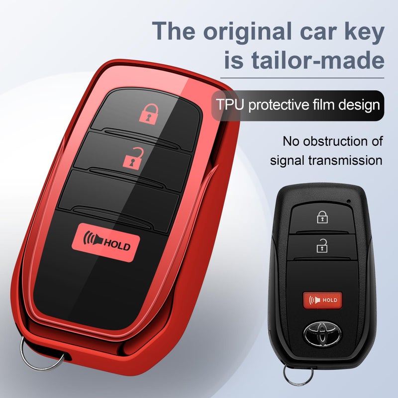 ZSPDACC for Toyota Key Fob Cover 3 Buttons fits 2026 2025 2024 2023 GR Corolla Cross Tacoma 4Runner Prius Land Cruiser - Image 4