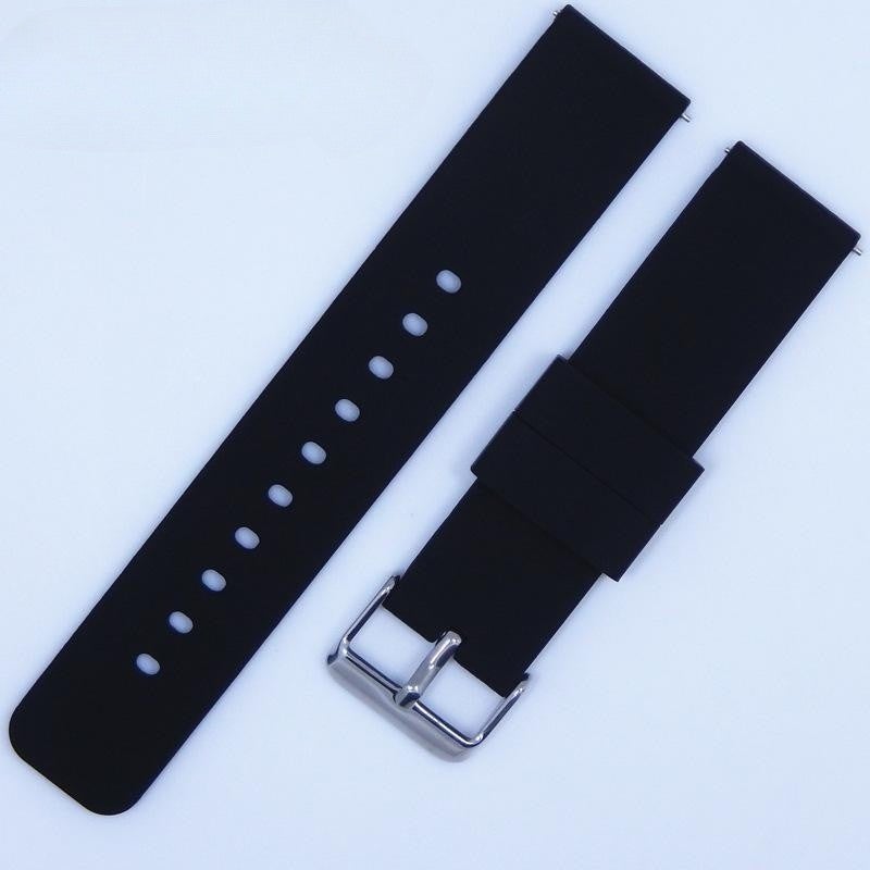 Generic Quick Release Silicone Watch Strap 16-24mm Black 