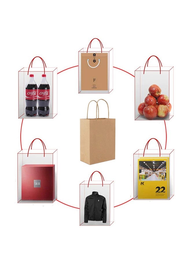 SNH Packing - 20 kraft paper bags – brown party gift bags with handles, 33x34x18 cm for birthdays and weddings - Image 1